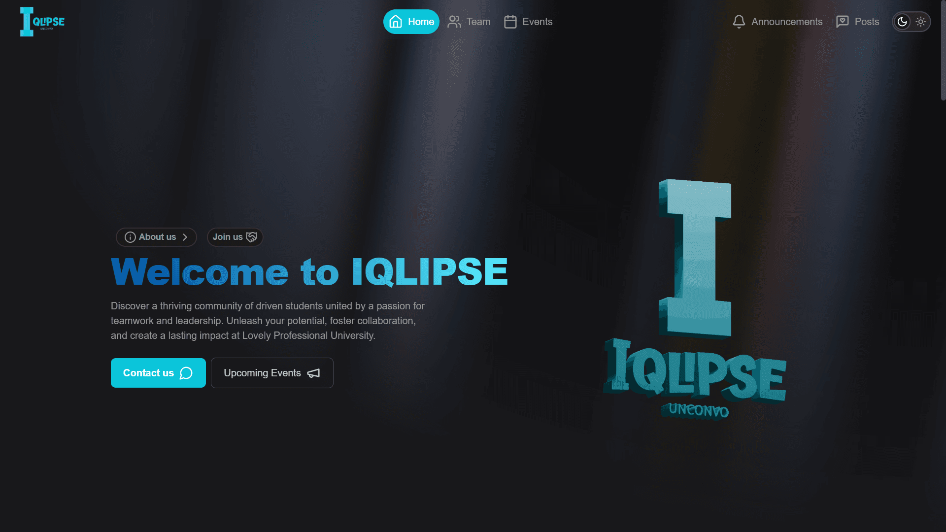 Iqlipse Club Website cover